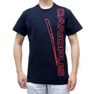 canopusカノウプス 黒×赤アウトラインロゴ Sサイズ 半袖 Tシャツ