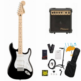 Squier by FenderAffinity Series Stratocaster Maple FB WH PG Black エレキギター PG-10アンプ付属エレキギター初心者セッ