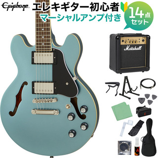 Epiphone ES-339 Pelham Blue 初心者14点セット マーシャルアンプ付き セミアコギター