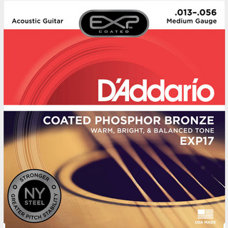 D'Addario EXP17 コーテッドフォスファーブロンズ 13-56 ミディアムアコースティックギター コーティング弦