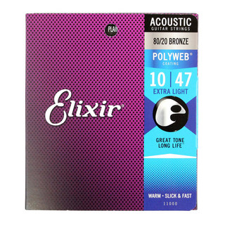 Elixir エリクサー 11000 ACOUSTIC POLYWEB Extra Light 10-47 アコースティックギター弦×6SET