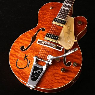 Gretsch G6120TGQM-56 Limited Edition Quilt Classic Chet Atkins Hollow Body with Bigsby Roundup Orange Stain