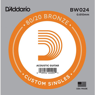 D'AddarioBW024 アコースティックギター弦 80/20 Bronze Round Wound 024 【バラ弦1本】