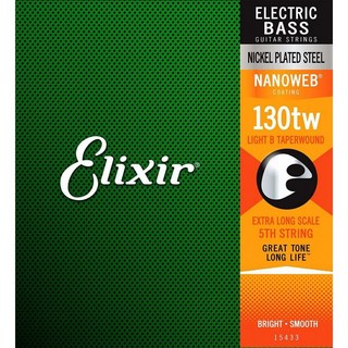 Elixir Nickel Plated Stell Bass Strings with ultra-thin NANOWEB Coating 5th/Low-B (130TW/Ex.Long) #15433