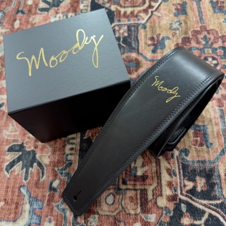 moody 2.5" Suade Backed Guitar Strap - Black/Black Standard