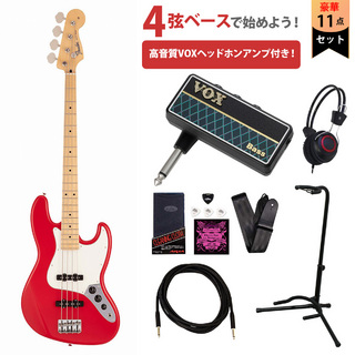 FenderMade in Japan Hybrid II Jazz Bass Maple Fingerboard Modena Red VOXヘッドホンアンプ付属エレキベース初