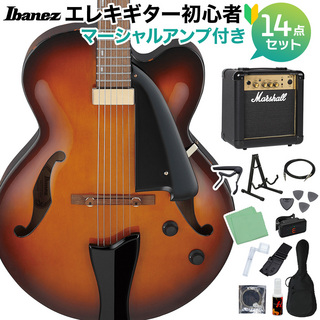 IbanezAFC71 VLS エレキギター初心者14点セット【マーシャルアンプ付き】 フルアコギター