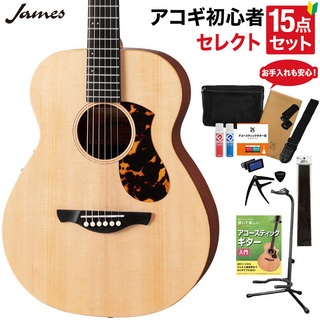 JamesJ-300CP/S NAS アコースティックギター 教本・お手入れ用品付きセレクト15点セット 初心者セット