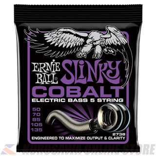 ERNIE BALL Power Slinky Cobalt 5-String Electric Bass Strings 50-135 Gauge [2738] (ご予約受付中)