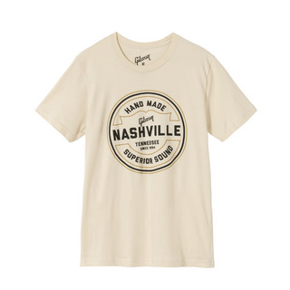 GibsonGA-TEE-HAND-CRM-MD Handmade in Nashville Tee (Cream) Medium ギブソン Tシャツ Mサイズ【WEBSHOP】