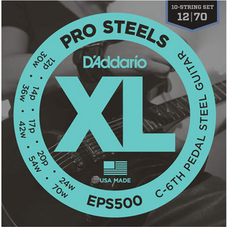 D'Addario EPS500 12-70 10-StringC6thペダルスチールギター弦