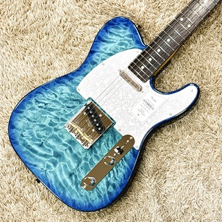 Fender 2024 Collection Made in Japan Hybrid II Telecaster Rosewood Fingerboard / Quilt Aquamarine