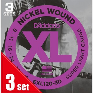 D'Addario EXL120-3D Super Light 09-42 (3set pack) エレキギター弦【福岡パルコ店】