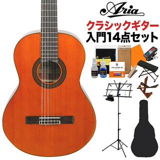 ARIAA-20 クラシックギター初心者14点セット 650mm 杉単板／サペリ
