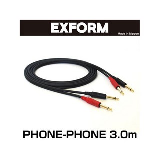 EXFORMSTUDIO TWIN CABLE 2PP-3M-BLK (PHONE-PHONE 1ペア) 3.0m