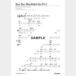 楽譜Bye Bye Blackbird（in D♭）