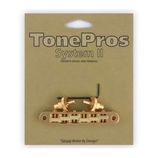 TONE PROS TP6G-G Standard Tuneomatic small posts, notched “G Formula” saddles ゴールド ギター用ブリッジ