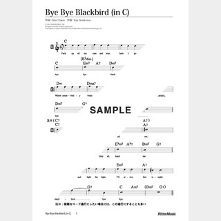 楽譜 Bye Bye Blackbird（in C）
