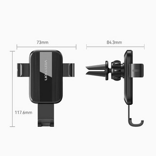 VENTIONAuto-Clamping Car Phone Mount With Duckbill Clip Black Square Fashion Type