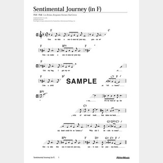 楽譜Sentimental Journey（移調バージョン in F）