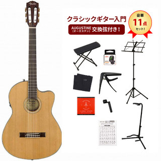 Fender CN-140SCE Nylon Thinline Walnut Fingerboard Natural w/Case フェンダー ナイロン弦 エレガットクラシッ