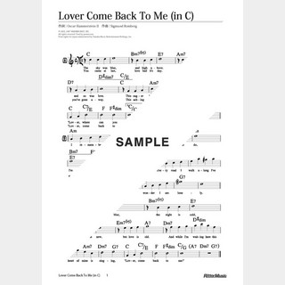 楽譜 Lover Come Back To Me（in C）