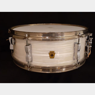 Ludwig 【VINTAGE】64' Pioneer White Silk Re Wrap 14"×5.5" Nickel Over Brass Hoops