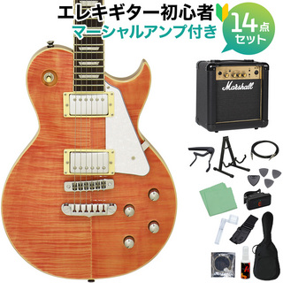 Aria Pro II PE-AE200 MP エレキギター初心者14点セット【マーシャルアンプ付き】 レスポールタイプ ミスティーピンク