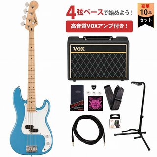 Squier by Fender Sonic Precision Bass Maple Fingerboard White Pickguard California Blue スクワイヤーVOXアンプ付属エレ