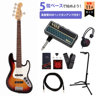 Fender Made in Japan Hybrid II Jazz Bass V Rosewood Fingerboard 3-Color Sunburst 5弦ベース VOXヘッドホンア