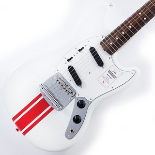 Fender 2023 Collection Traditional 60s Mustang (Olympic White with Red Competition Stripe/Rosewood)