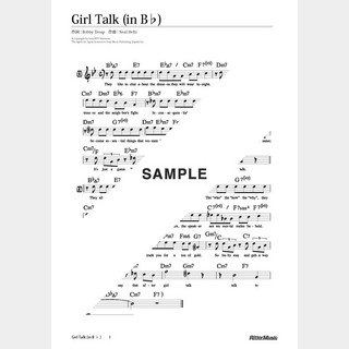楽譜Girl Talk（in B♭）