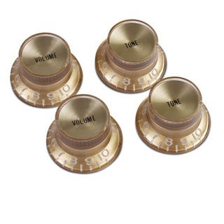 Gibson ギブソン PRMK-030 Top Hat Style Knobs Gold W/ Gold Metal Insert ノブ