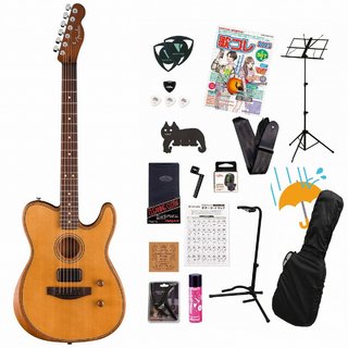 Fender Acoustasonic Standard Telecaster Aged Natural フェンダーアコギ弾き語りてんこ盛り17点初心者セットR【W