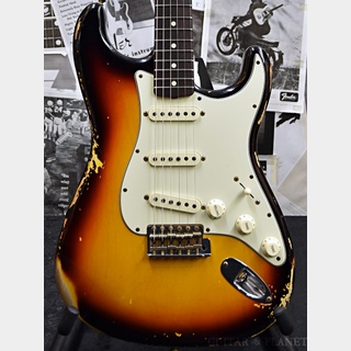 Fender Custom Shop Guitar Planet Exclusive 1963 Stratocaster Relic -Aged 3 Color Sunburst- 2021USED!! 