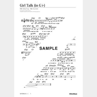 楽譜Girl Talk（in G♭）