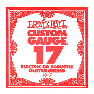 ERNIE BALL1017 エレキギター／アコギ弦 017 プレーンスチール 【バラ弦1本】