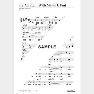 楽譜 It’s All Right With Me（in C♯m）