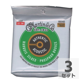 Martin MA540S Marquis Silked Phospher Bronze Light アコースティックギター弦×3セット