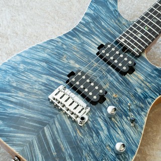 T's Guitars DST-Pro 24 Waterfall Burl Maple w/Reverse Head -Trans Blue Denim-