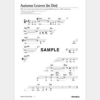 楽譜Autumn Leaves ～Les Feuilles Mortes～（in Dm）