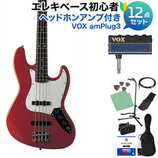 PhotogenicJB-240 MRD ベース 初心者12点セット 【ヘッドホンアンプ付】 ジャズベースタイプ