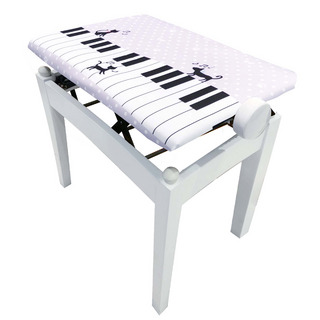 エールPIC-F PN-PU ピアノ椅子カバー フラットタイプ ピアノネコ柄