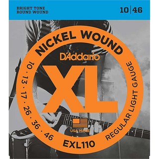 D'Addario XL Nickel Electric Guitar Strings EXL110 (Regular Light/10-46)