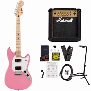 Squier by Fender Sonic Mustang HH Maple Fingerboard White Pickguard Flash Pink スクワイヤー MarshallMG10アンプ付属エ