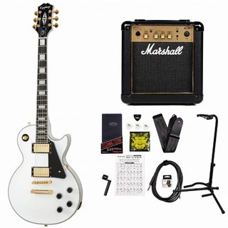 EpiphoneInspired by Gibson Les Paul Custom Alpine White レスポール カスタム MarshallMG10アンプ付属エレキギタ