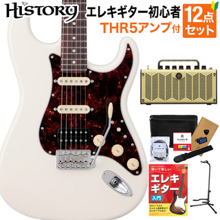 HISTORYHST/SSH-Standard VWH エレキギター初心者12点セット 【THR5アンプ付き】 日本製 ストラトキャスタータイプ