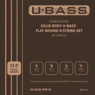 KALAKA-BASS-4FW-SC Stainless Flat Wound ウクレレベース弦