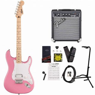 Squier by Fender Sonic Stratocaster HT H Maple Fingerboard White Pickguard Flash Pink FenderFrontman10Gアンプ付属エレ