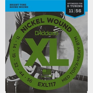 D'AddarioEXL117 XL NICKEL Electric Guitar Strings Medium Top/Extra Heavy Bottom 11-56 【渋谷店】